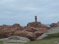 vignette les rochers de granite rose et le phare du Paon