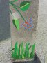 vignette Poteau lectrique peint avec des  feuilles , fleurs et oiseau  Brest