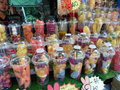 vignette Fruits frais en morceaux au march du temple