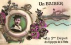 vignette Carte postale ancienne - Brest, un baiser du 2eme dpot des quipages de la flotte