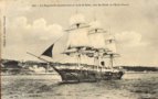 vignette Carte postale ancienne - Brest, le Bougainville manoeuvrant en rade avec les lves de l'cole navale