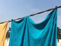 vignette Cochin - Cochin - Fresque  l'entre du lavoir, lanvandier et lavandires au travail dans leur box numrot, schage sur fil en fibre de coco sans pince  linge