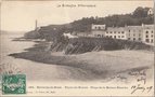 vignette Carte postale ancienne - Environs de Brest, Phare du Portzic, plage de la maison blanche
